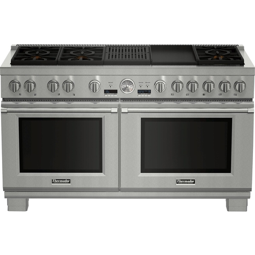 Thermador - 10.6 Cu. Ft. Self-Cleaning Freestanding Double Oven Dual Fuel Convection Range - Stainless steel