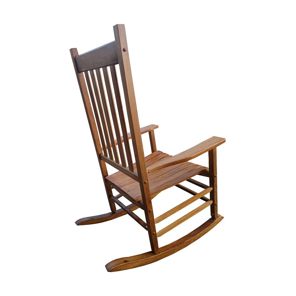 Alt View 1. Loheer - Loheer Adult Rocking Chair Solid Wood Brown Porch Rocker for Balcony and Patio - Brown.