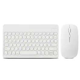 Pacoar Cade - Ultra-slim And Mouse Portable Mini Wireless Rechargeable For Ipad Tablet Smartphone Ios Android Windows Round - White