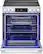 The oven is blue and white and has a digital display. The display shows the time of 2:35.