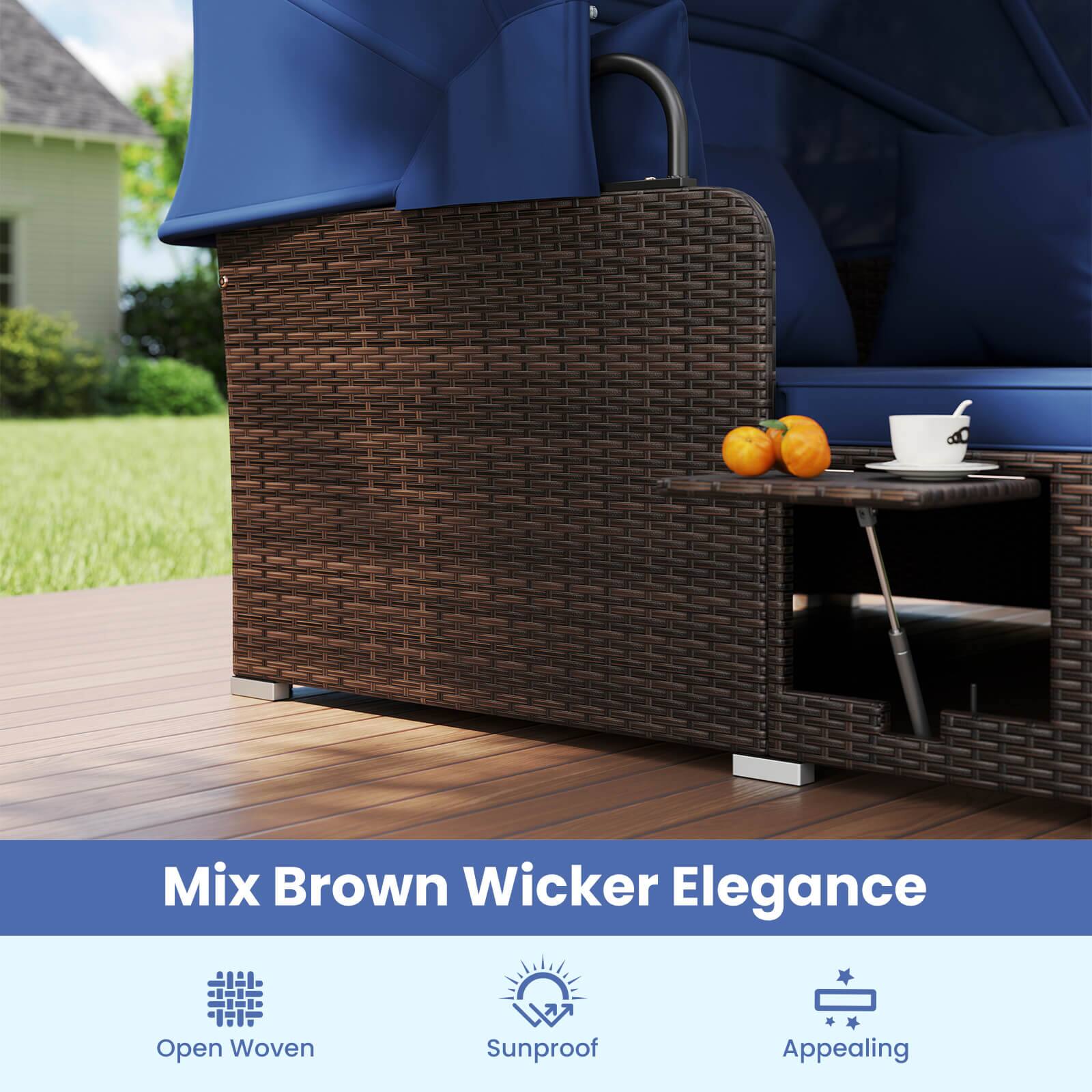 Mix Brown Wicker Elegance  
Open Woven  
Sunproof  
Appealing