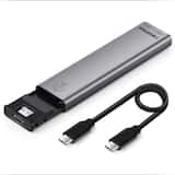 TWOPAN - Tool-Free M.2 NVMe SSD Enclosure, Supports M-Key/(B+M) Key & Size 2230/2242/2260/2280 - Space Gray