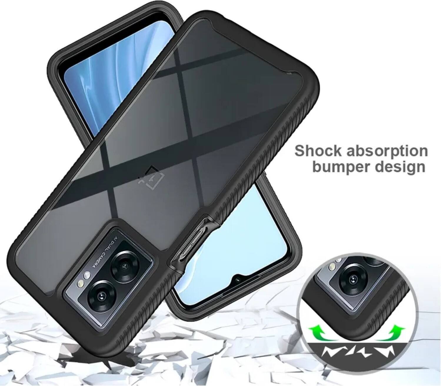 Shock absorption bumper design for dual camera.