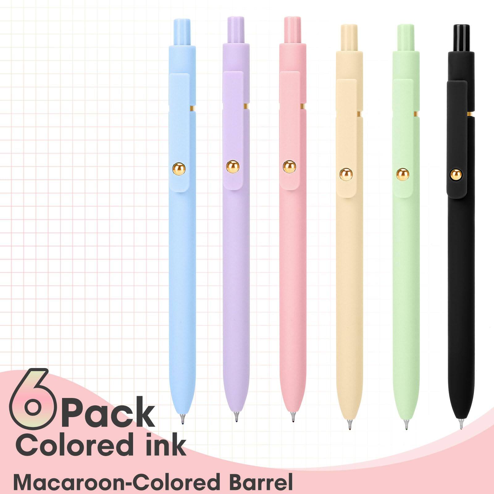 6 Pack Colored Ink  
Macaroon-Colored Barrel