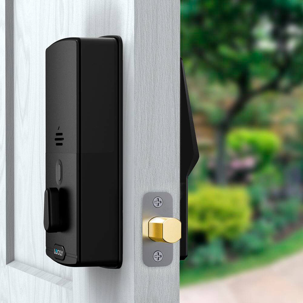 Alt View 23. Lockly - Model 7S Deadbolt Smart Lock with Touchscreen/Key Access/Auto Lock/Bluetooth App Control - Matte Black.