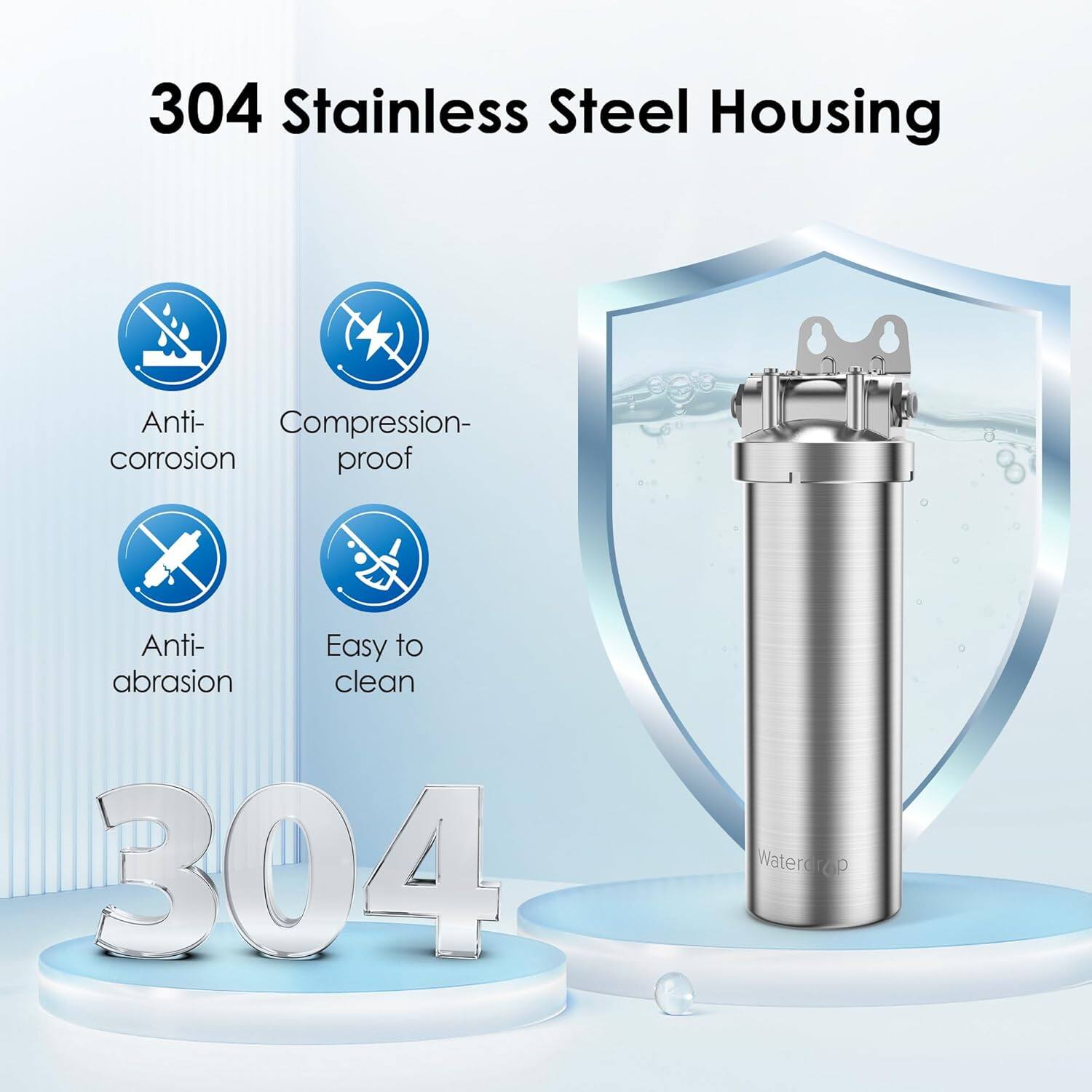 304 Stainless Steel Housing

- Anti-corrosion
- Compression-proof
- Anti-abrasion
- Easy to clean

304