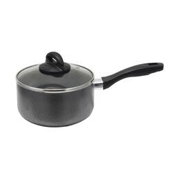 Oster - Clairborne 2.5 Quart Aluminum Sauce Pan with Lid in Charcoal Grey - Dark Gray