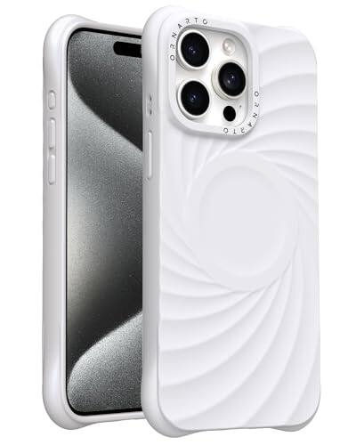 Alt View 1. Ornarto - ORNARTO Vortuxe for iPhone 15 Pro Case 6.1" and for AirPods Pro 2 Case in White - White.