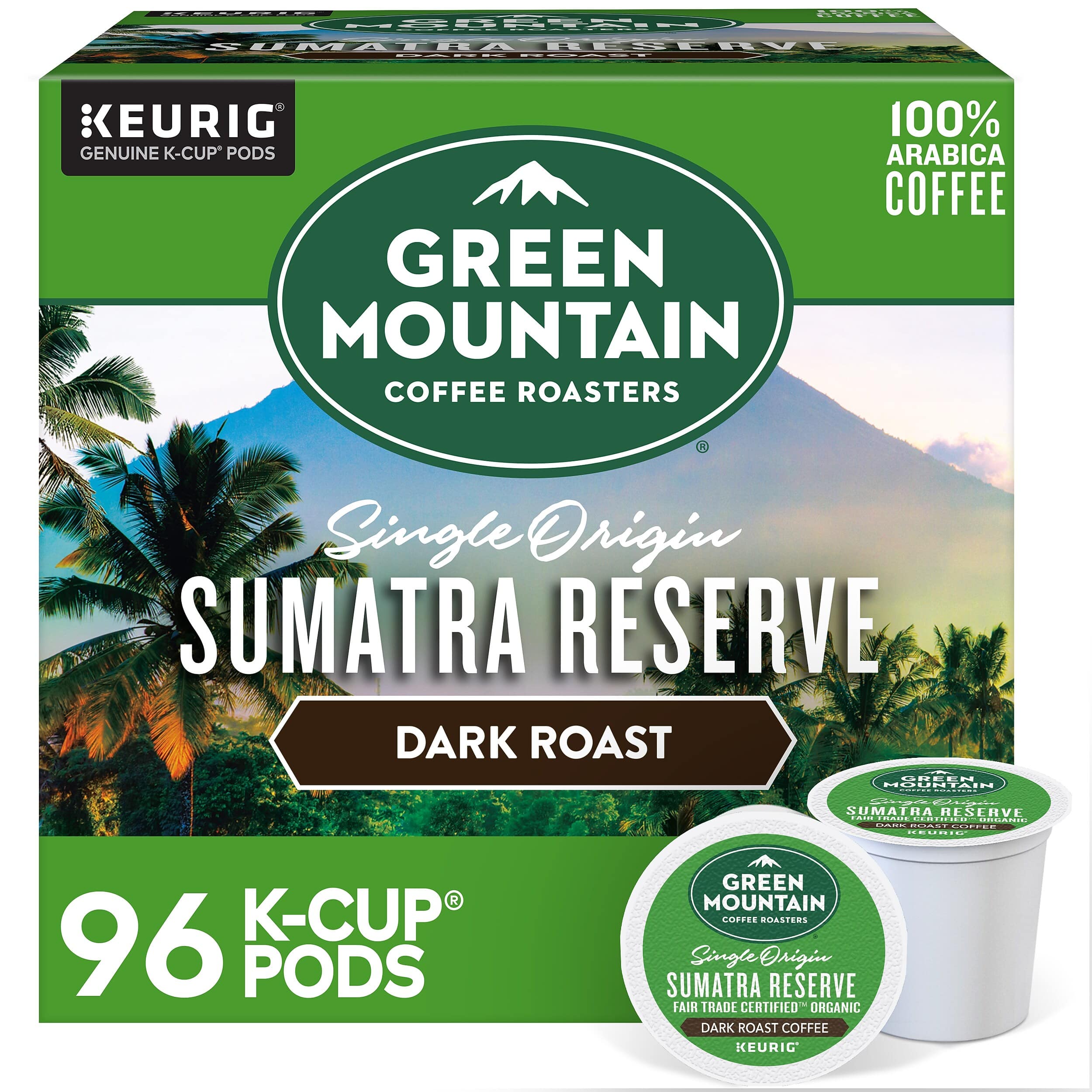 Green Mountain - Sumatra Reserve Coffee, Dark Roast, 0.40 oz. Keurig® K-Cup® Pods, 96/Carton (GMT4060CT)