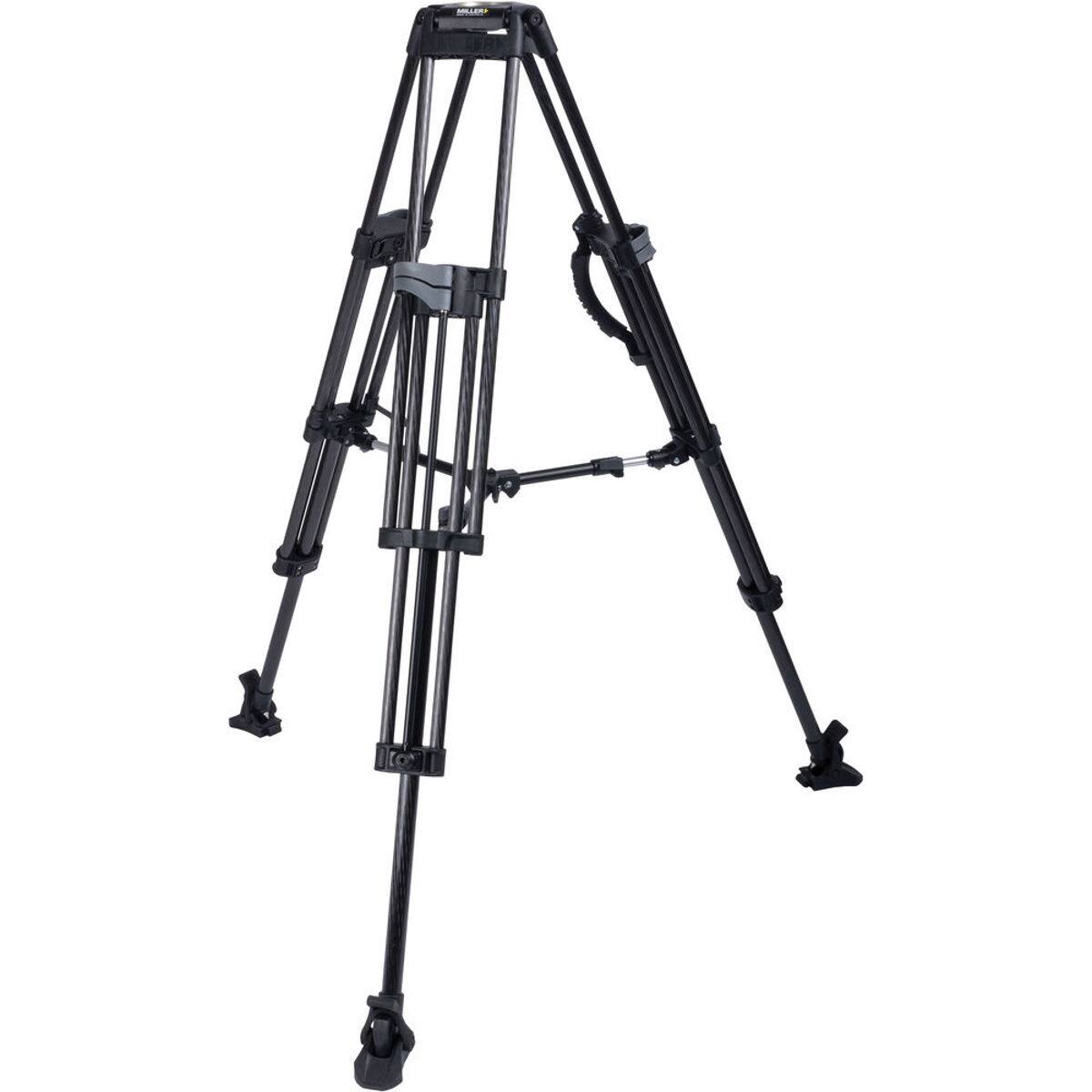 Front. Miller - Miller 75 Sprinter II 3-Section Carbon Fiber Tripod Legs with 75mm Bowl and Mid-Level Spreader.