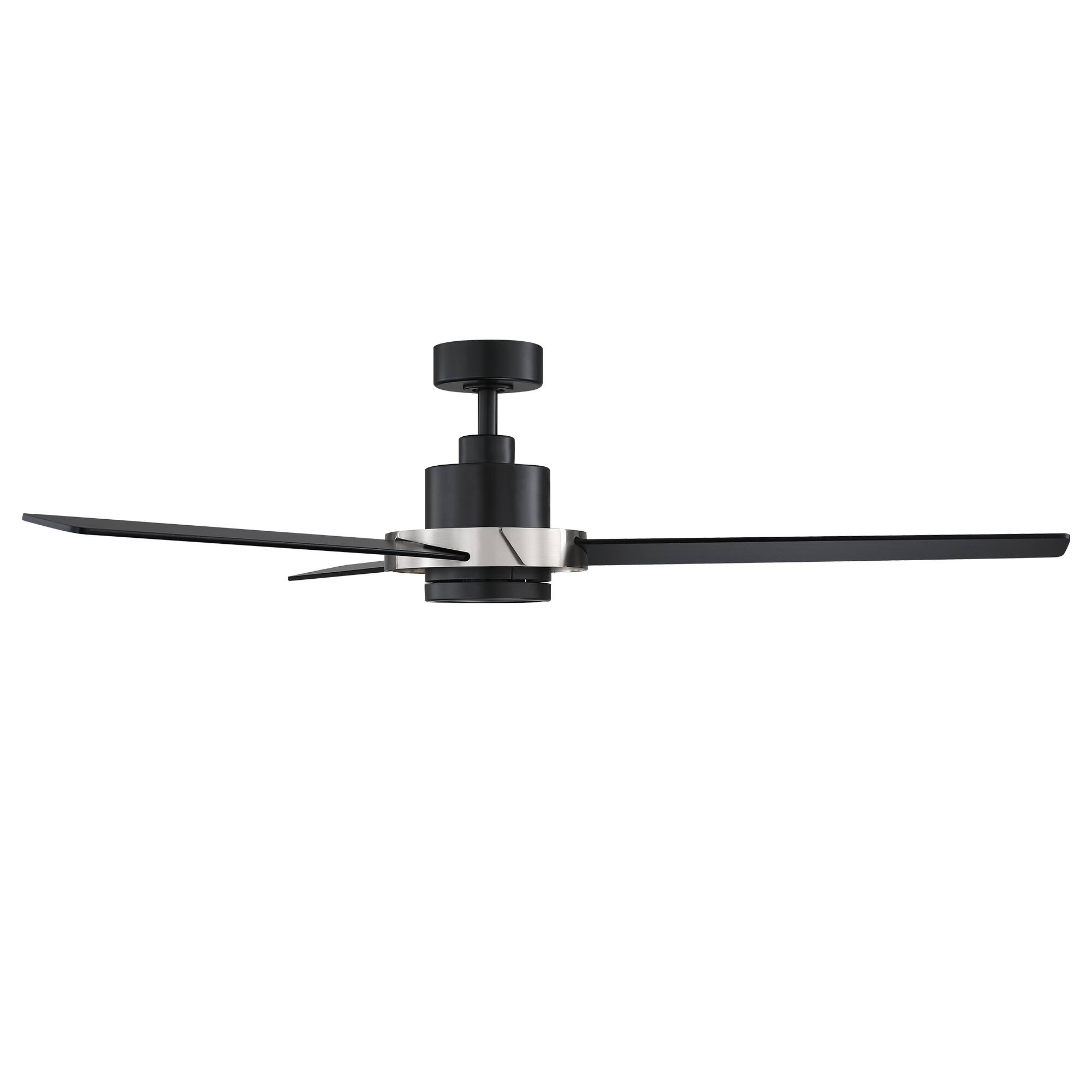 Alt View 7. Parrot Uncle - 60 Inch Modern Dimmable LED Ceiling Fan with Remote Control and 6 Speed DC Motor - Black.