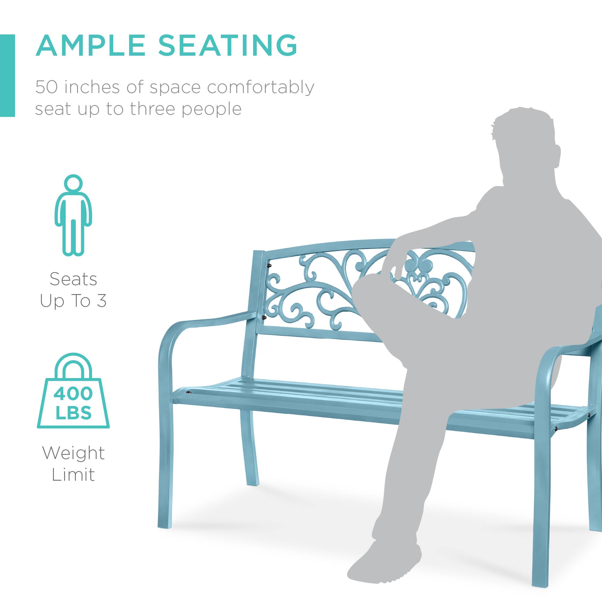 AMPLE SEATING

50 inches of space comfortably seat up to three people

Seats Up To 3

400 LBS Weight Limit