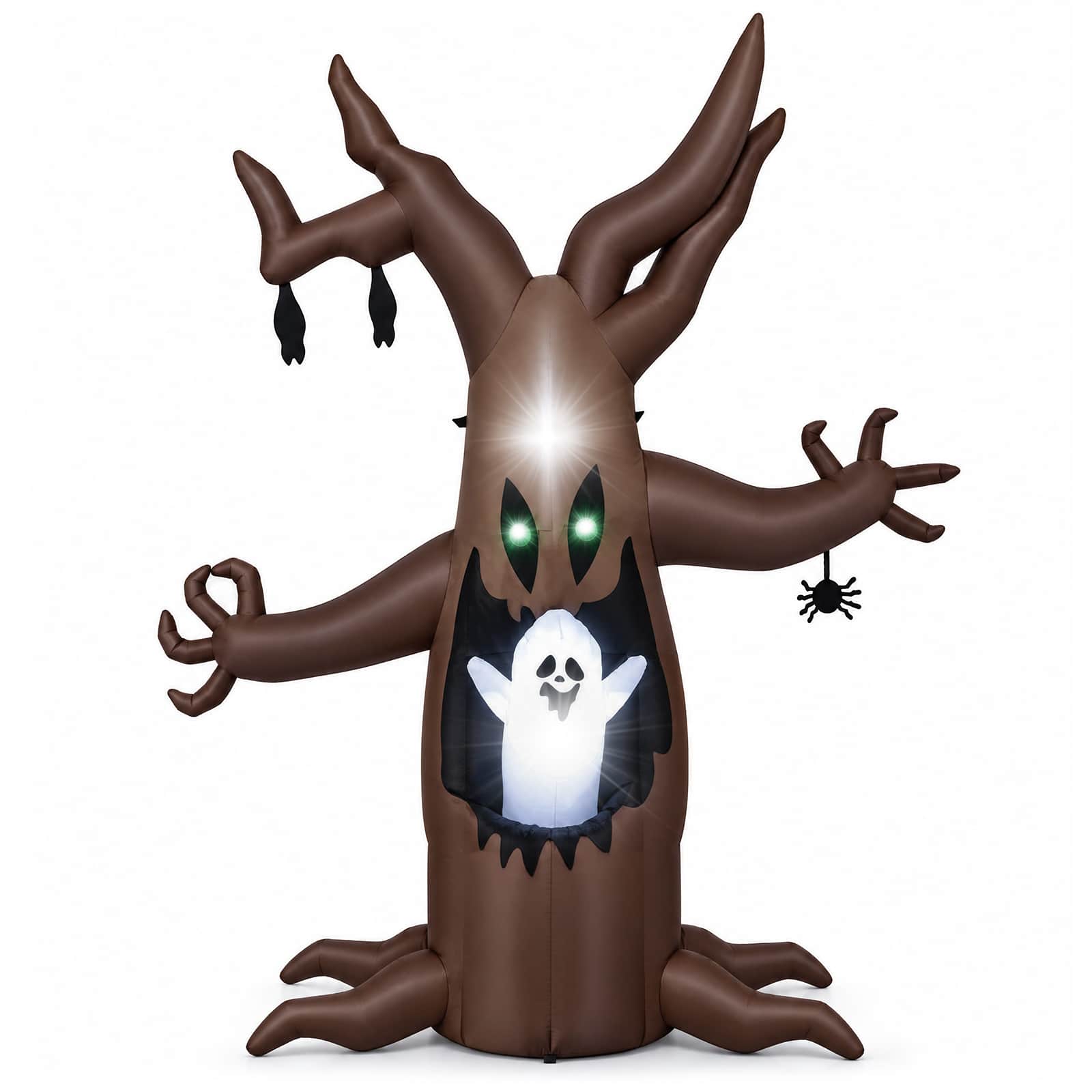 Front. Costway - Costway 8 FT Halloween Inflatable Tree with Animated Popping Ghost, Built-in LED Lights - Brown.