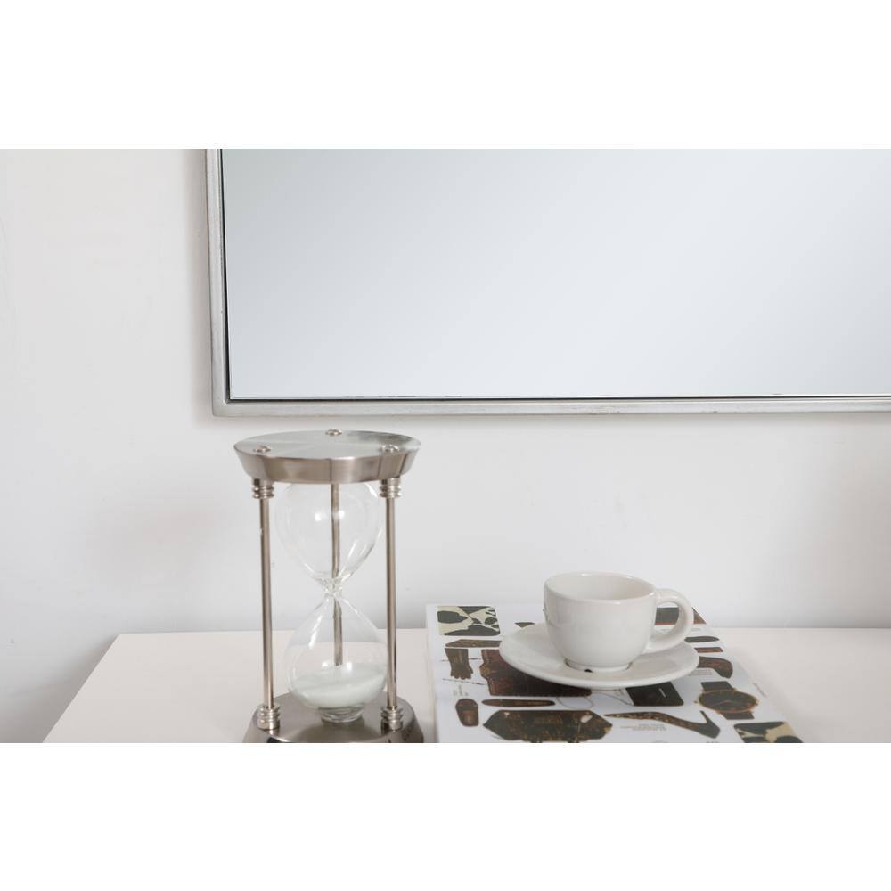 Alt View 6. Elegant Decor - Metal frame rectangle mirror 30 inch in silver - Silver.