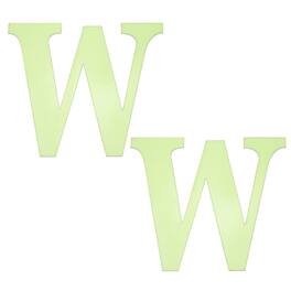 Unique Bargains - 2pcs 3D 3.9" Letter W Mirror Wall Sticker, Self-Adhesive Glow in the Dark for DIY Party Wedding Room Decoration - Green