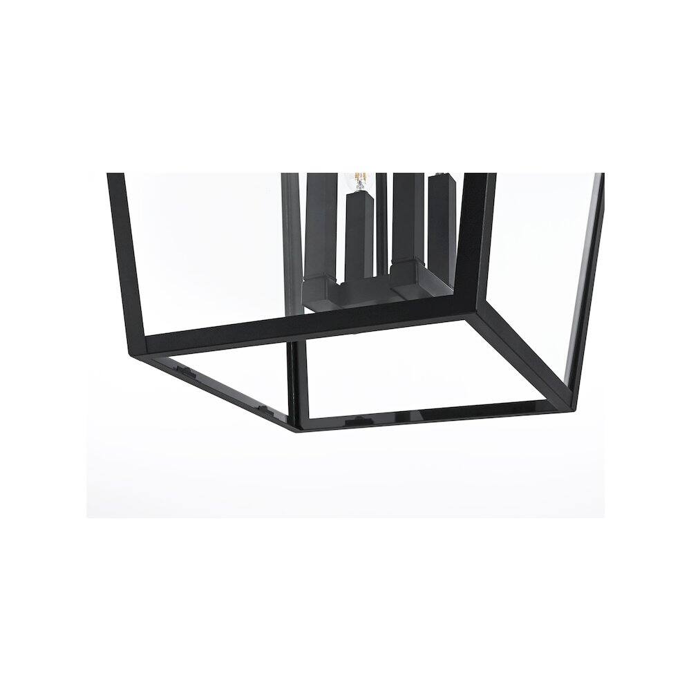 Alt View 1. Elegant Lighting - Oxford 7 inch Outdoor Pendant in Black - Black.