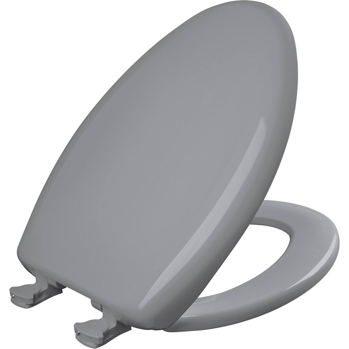 Front. BEMIS - Bemis Elongated Plastic Toilet Seat in Country Grey Seat Fastening System, EasyClean and  WhisperClose Hinge - Country Grey.