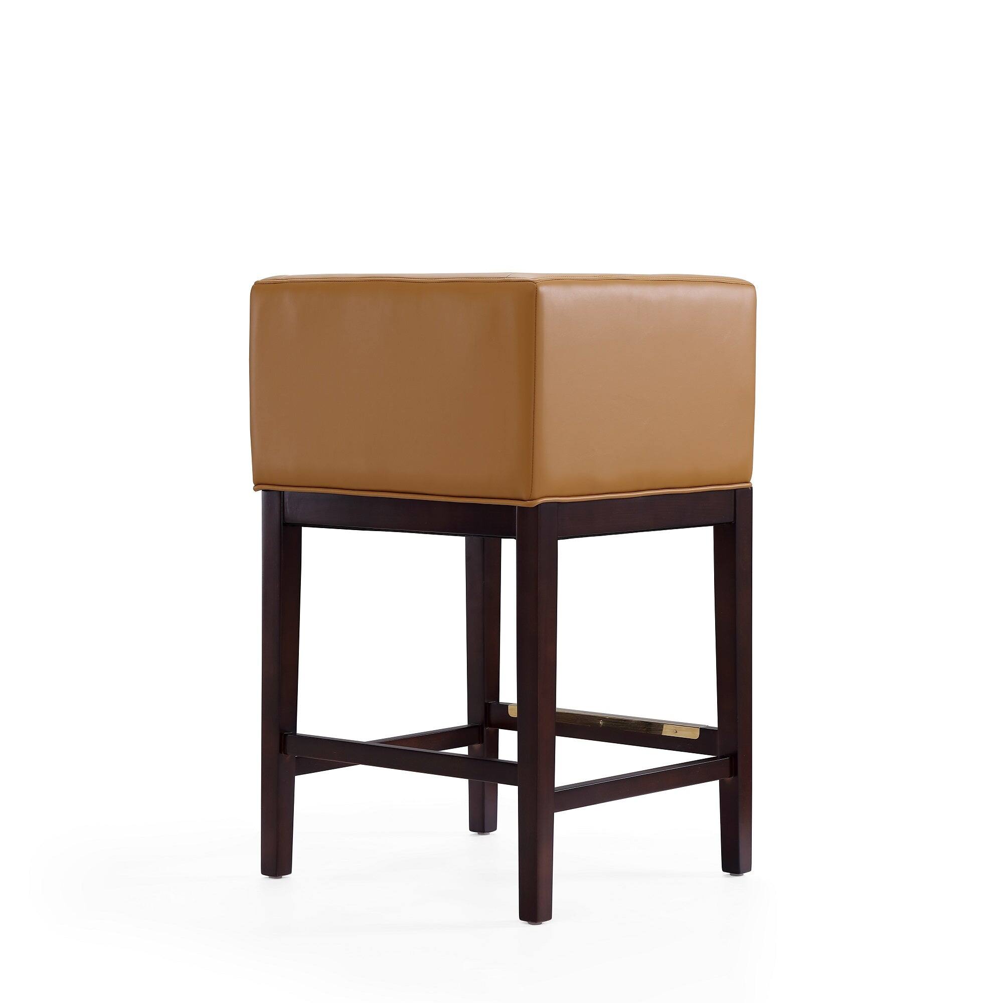 Alt View 2. Manhattan Comfort - Kingsley Mid-Century Modern Wood Upholstered Counter Stool - Camel.