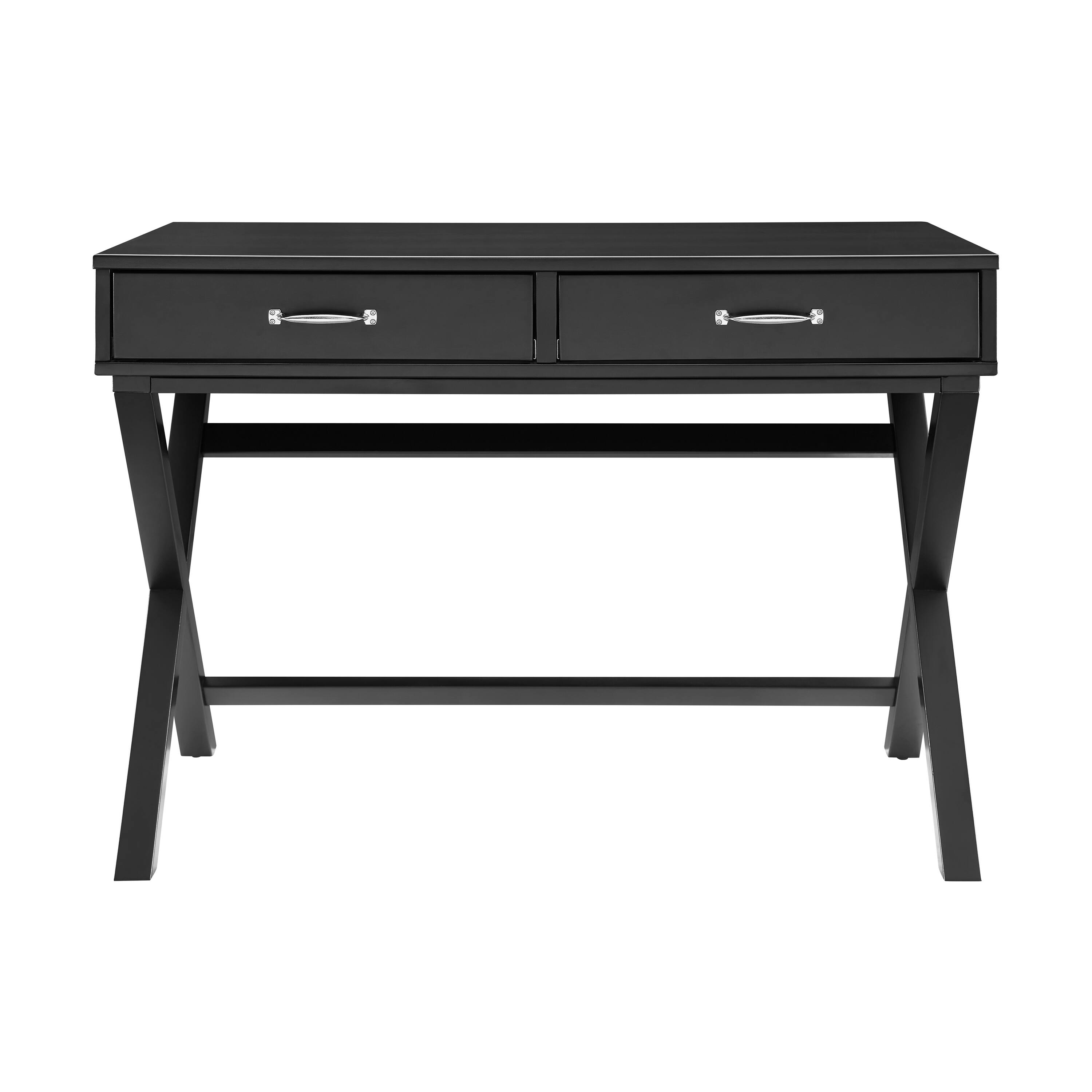 Left. Linon Home Décor - Pierce 2-Drawer Campaign-Style Desk - Black.