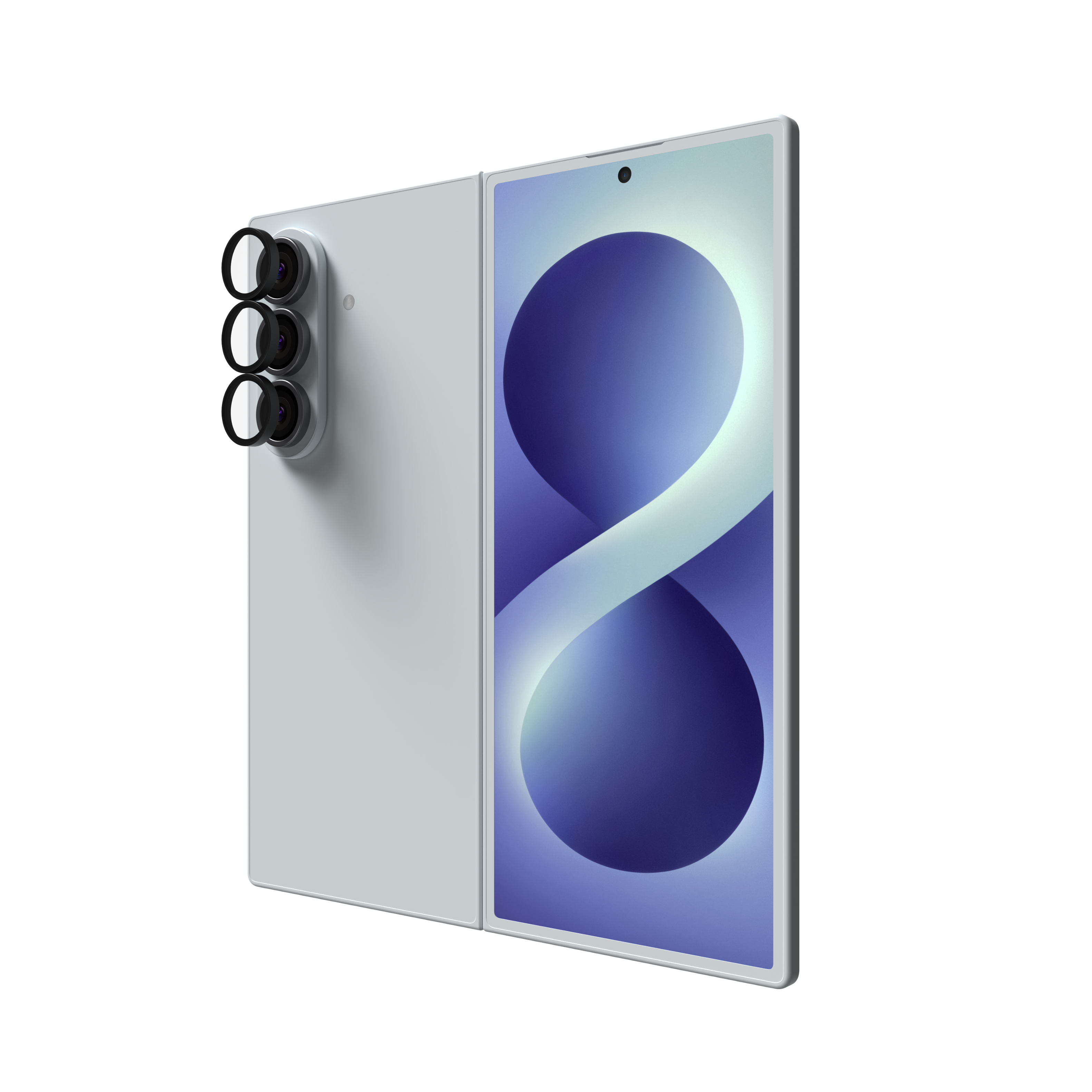 Left. ZAGG - Glass Elite Lens Protection for Samsung Galaxy Z Fold8 Ultra - Black.
