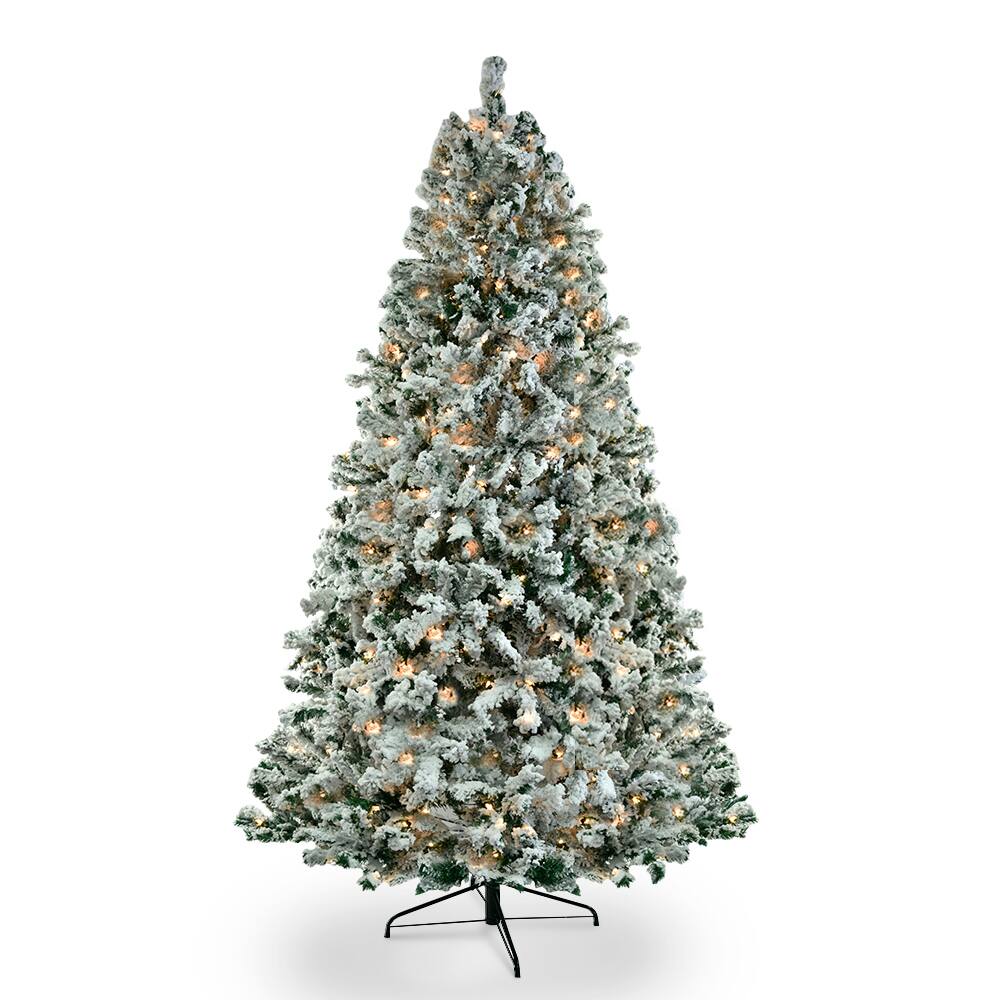 Front. Spaco - Spaco 6ft Flocking Tied Light 1202 Branches Christmas Tree - Green.