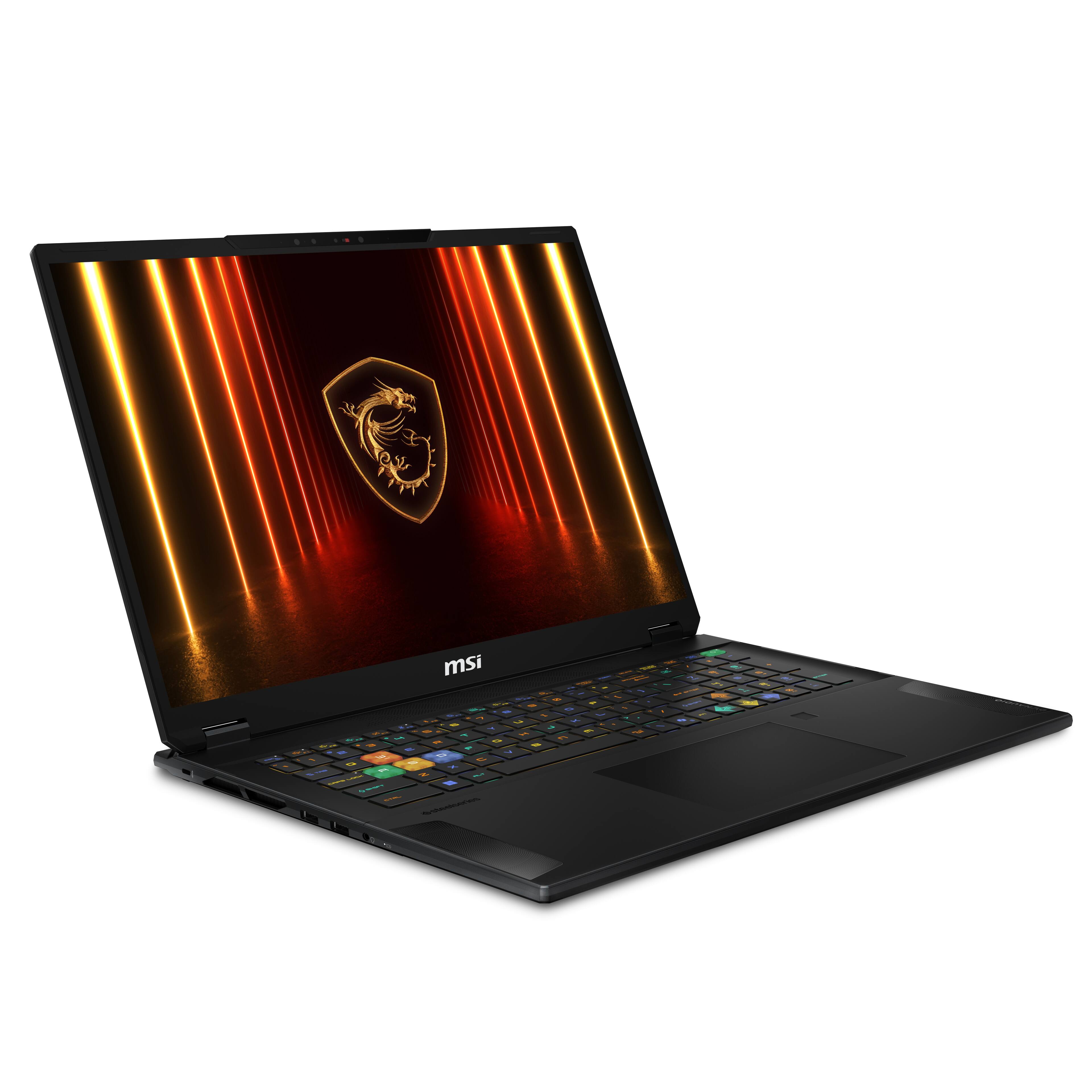 Left. MSI - MSI Stealth 18 HX AI 18” QHD+ 240Hz Gaming Laptop - Intel Core Ultra 9 275HX 2023 - RTX 5080 - 32GB RAM - 2TB Storage - Midnight Black.