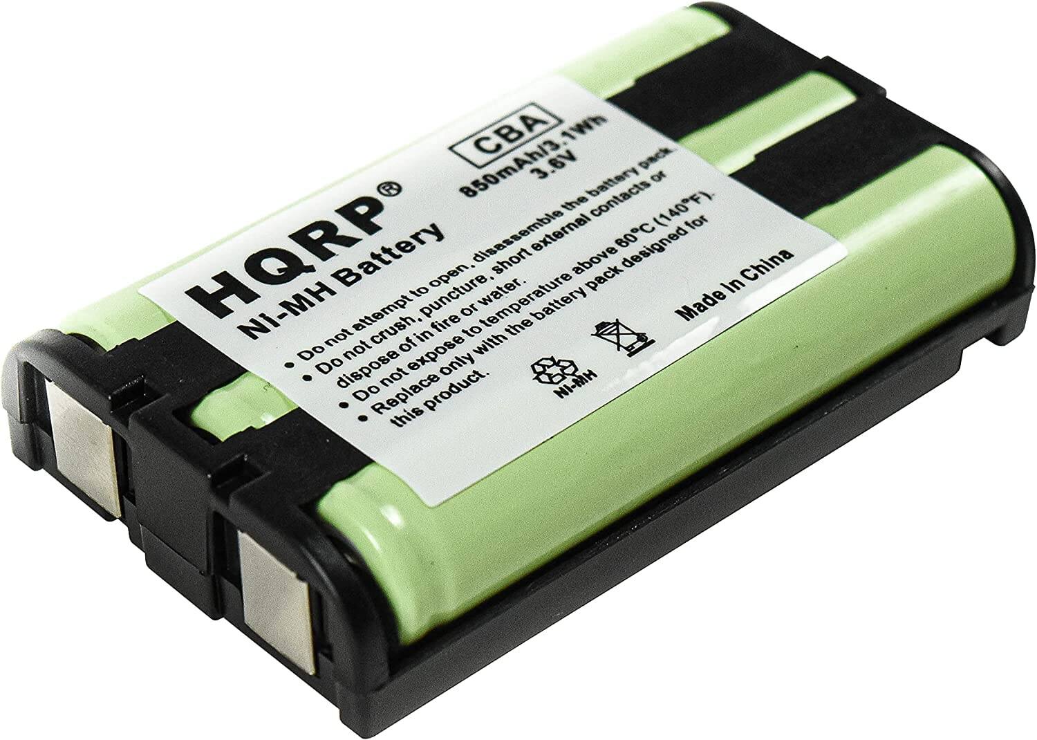 CBA 1Wh 850mAh/3.6V pack

HQRP Battery
NI-MH

Do not attempt to open, disassemble, short, or puncture the battery pack.
Do not expose to fire or water.
Do not crush, puncture, or expose to temperatures above 60°C (140°F).
Do not dispose of in fire.
Do not replace with a different product.

Made in China