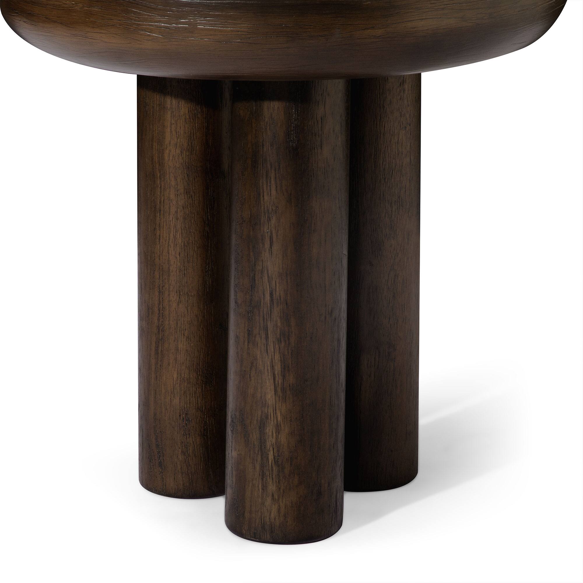 Alt View 10. Maven Lane - Maven Lane Owen Rustic 19" Round Wooden Side Table End Table, Aged Brown - Aged Brown.