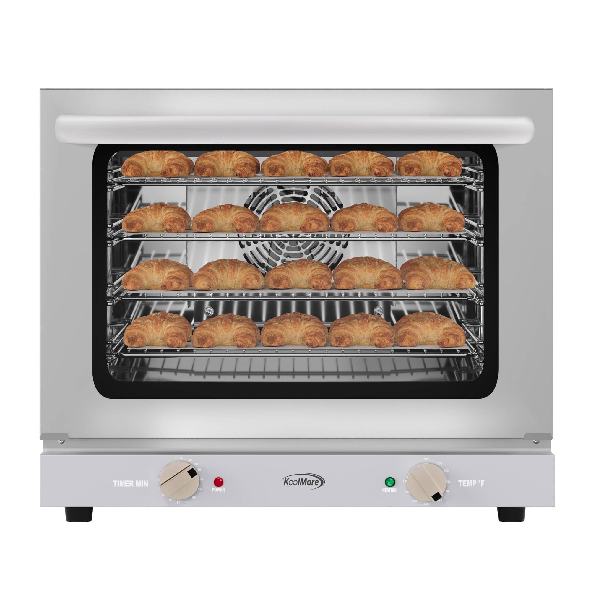 Koolmore - 23 in. Countertop Convection Oven for Half-Size Pans with 4 Racks and 2800W of Power - 208/240V, 2.3 cu. ft - Stainless Steel