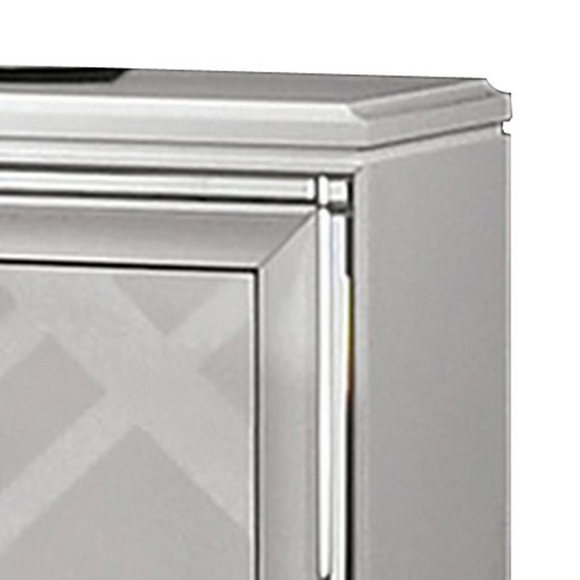 Alt View 1. Manhattan Lane - Beli 30 Inch Modern 2 Drawer Nightstand, Carved Acrylic Feet - White.