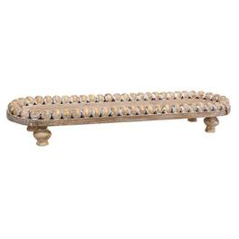 BreeBe - Beaded Edge Wooden Tray - Brown