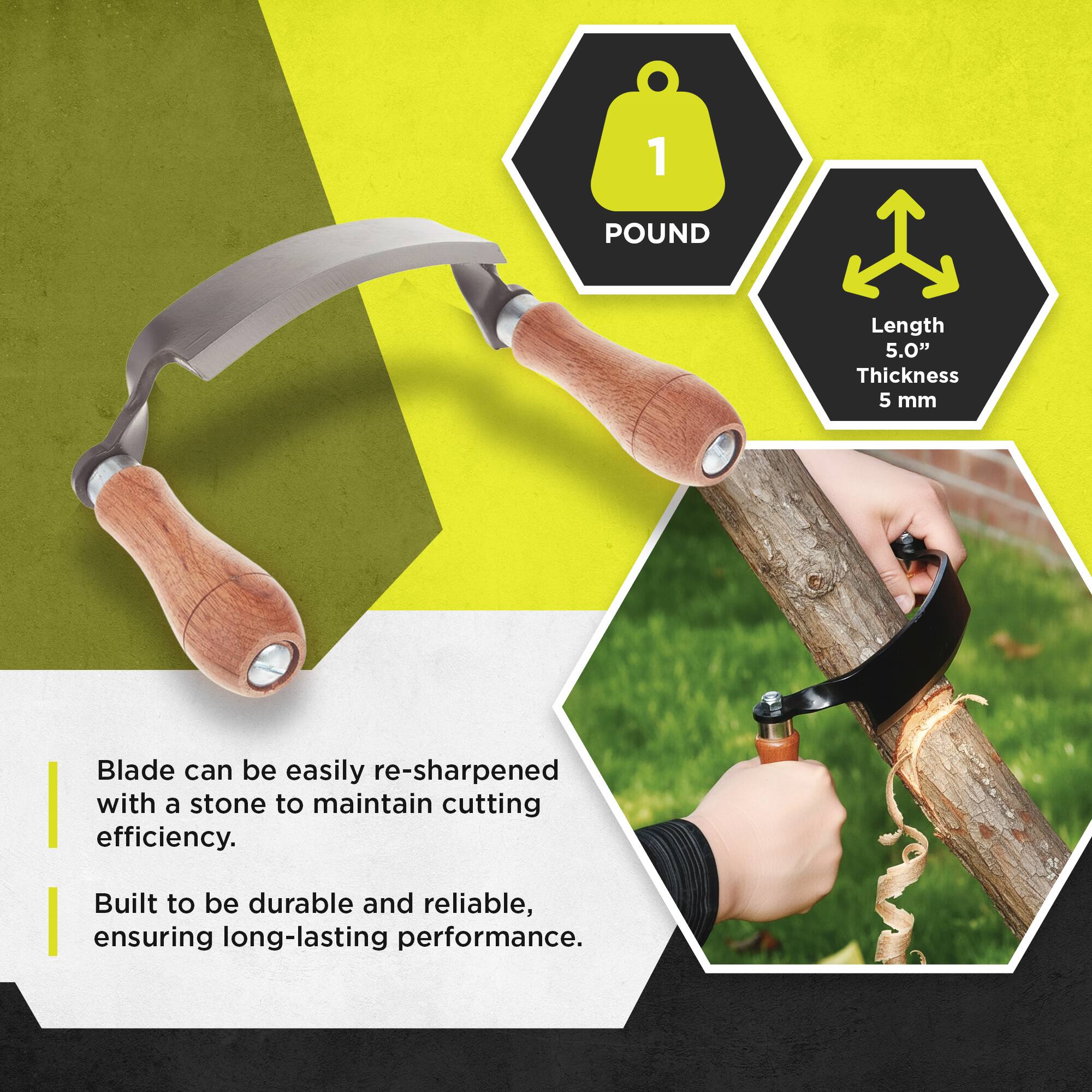 1 POUND  
Length 5.0"  
Thickness 5 mm  

Blade can be easily re-sharpened with a stone to maintain cutting efficiency.  
Built to be durable and reliable, ensuring long-lasting performance.
