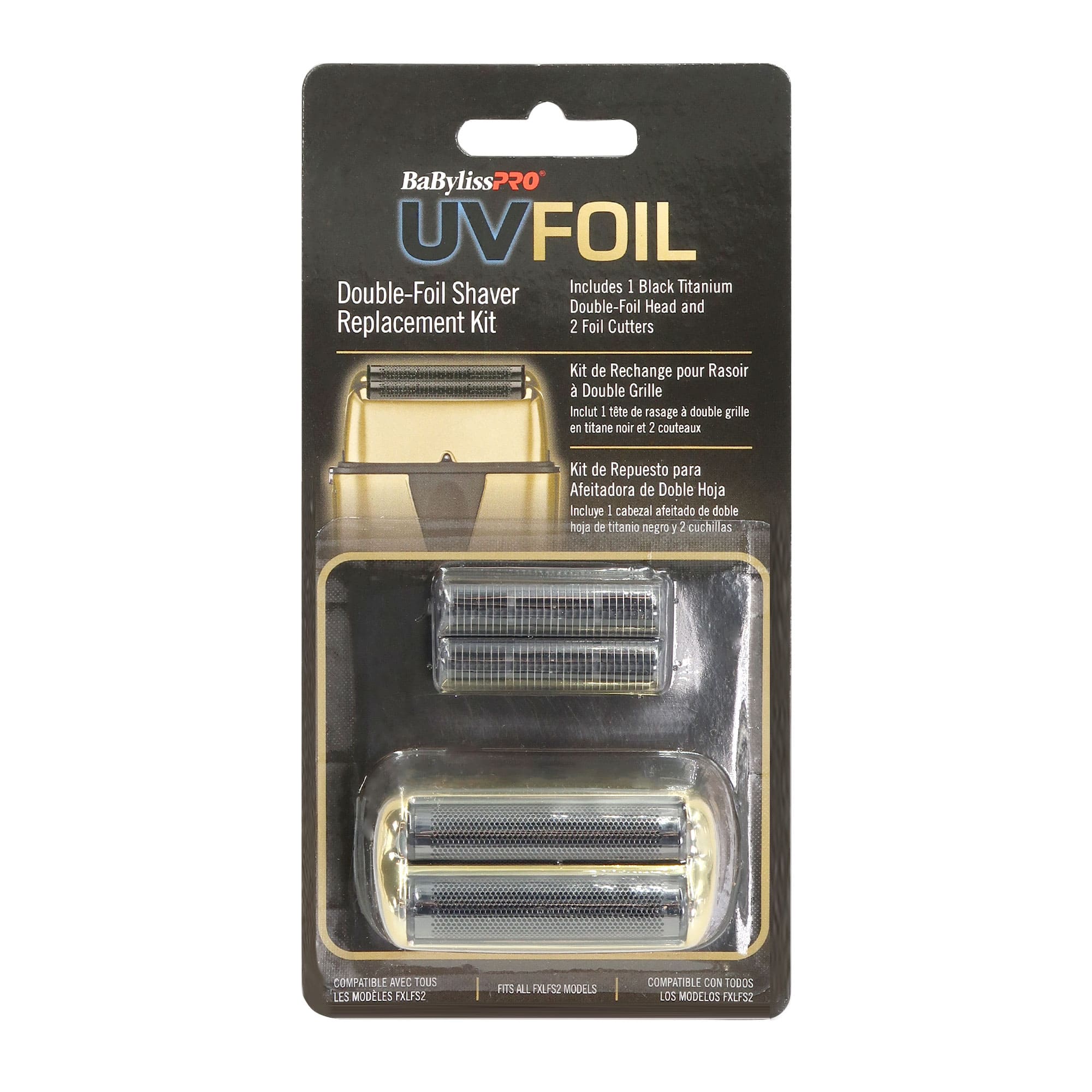 Babyliss - Pro UVFOIL Double-Foil Shaver Replacement Kit [Double-Foil & 2 Cutters] - #FXLRF2G - Gold