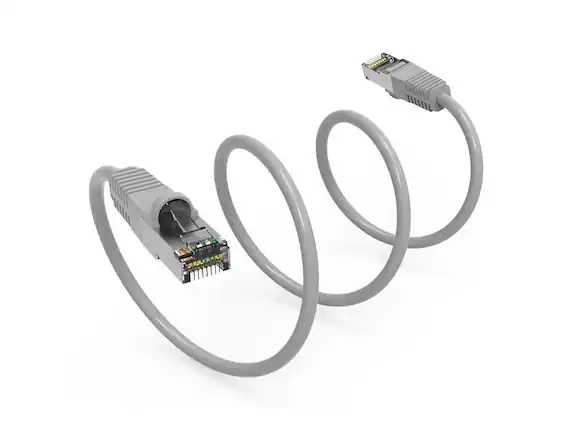 Front. Nippon Labs - Nippon Labs Cat7 Shielded 600MHz Ethernet Cable, 26AWG 1 Ft, Gray.