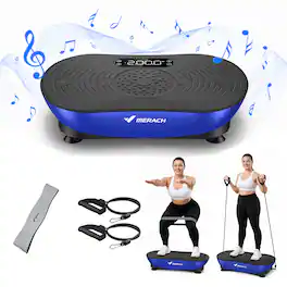 MERACH - Vibration Plate for Lymphatic Drainage Weight Loss Muscle Activation LED Touch Screen Bluetooth Plate Vibration - Black-Blue