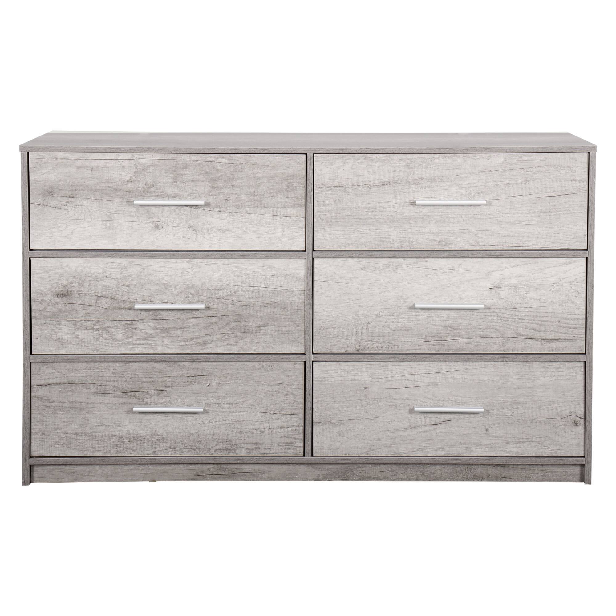 Alt View 1. GOODSILO - Modern 6-Drawer Fabric Dresser with Water-Resistant Wood Top for Bedroom Storage - Grey.