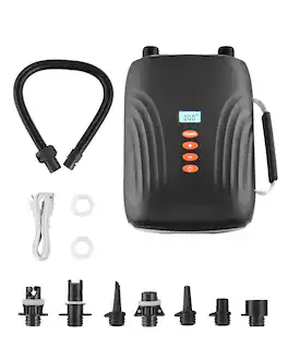 VEVOR - 20PSI Paddle Board Pump, Rechargeable Battery-Powered, Dual Stage Inflation & Deflation SUP Air Pump - Brown + Gray