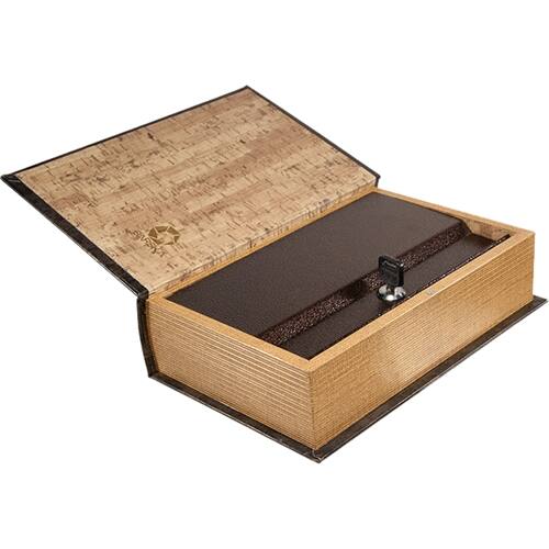 Alt View 11. Barska - Antique Book Lock Box with Key Lock - Brown.