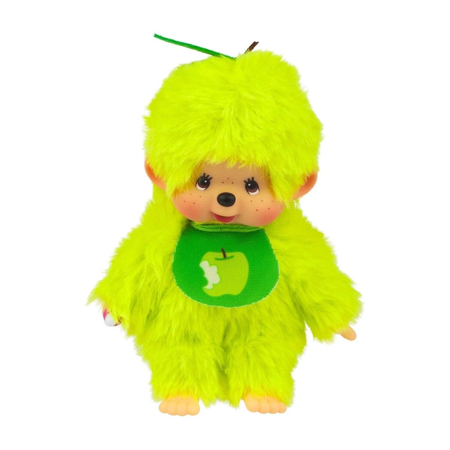 Front. Monchhichi - Sekiguchi Monchhichi Fruit Color Plush Doll - Apple Green.