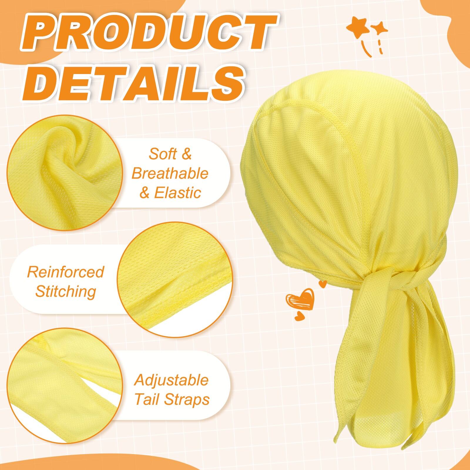 PRODUCT DETAILS

- Soft & Breathable & Elastic
- Reinforced Stitching
- Adjustable Tail Straps