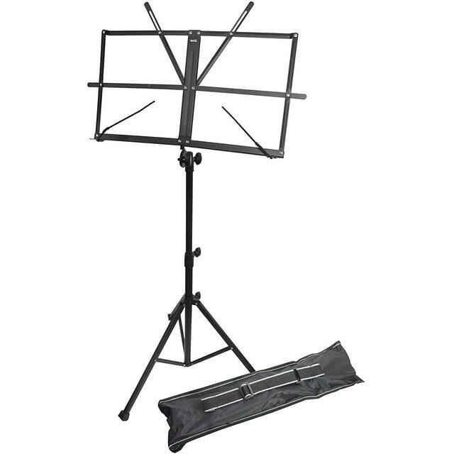 Front. Rockjam - RockJam Portable Music Stand with Carrying Bag Folding Sheet Music Stand with Adjustable Height & Angle - Black.