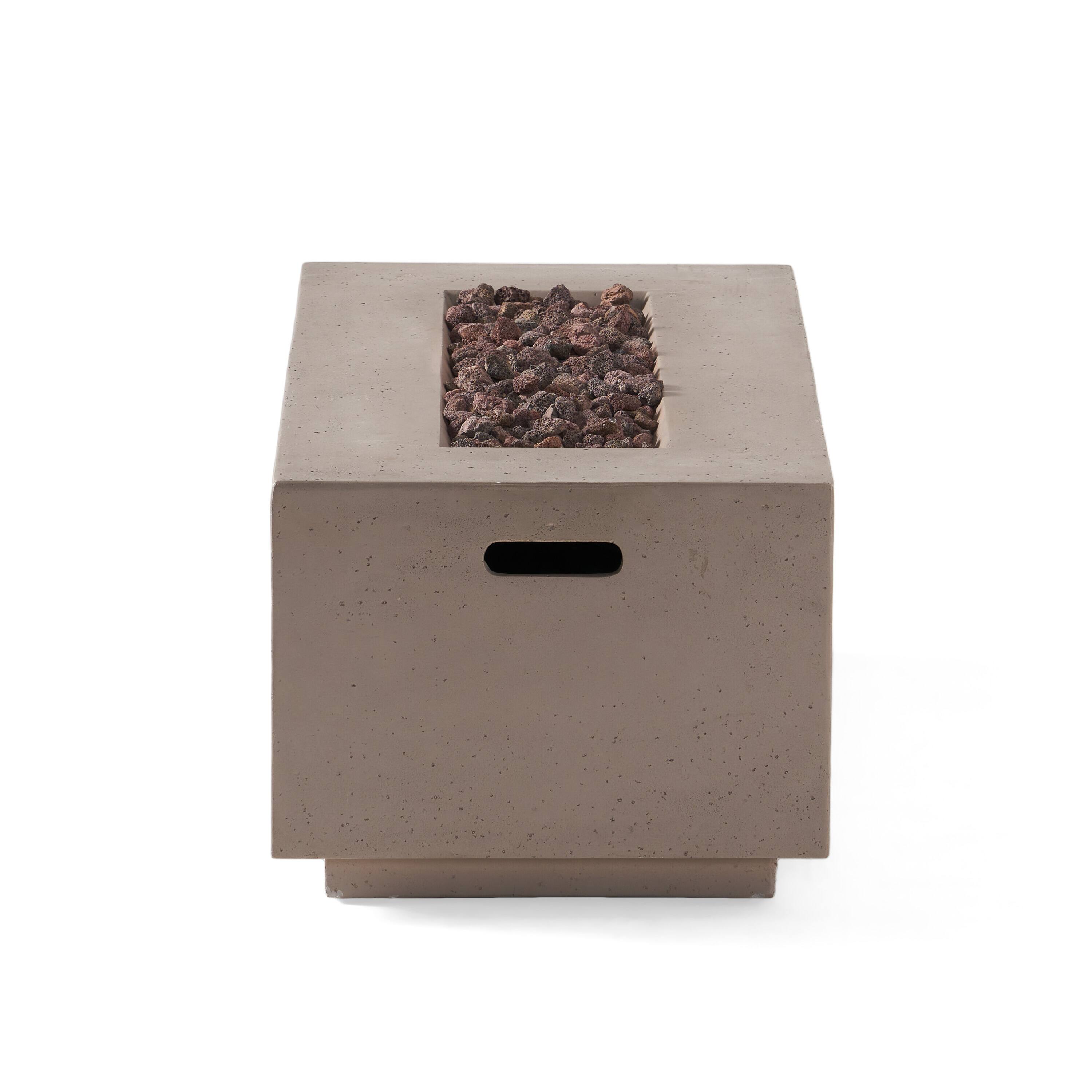 Alt View 7. APRILSOUL - 40 inch Outdoor 40000 BTU Rectangular MgO Concrete Propane Fire Pit Dark Grey - LIGHT GREY.