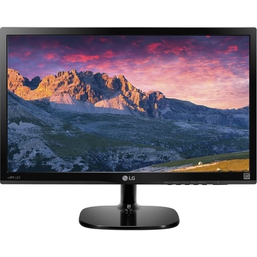 LG - 21.5" IPS LED Monitor - Glossy black with textured back cover - Larger Front