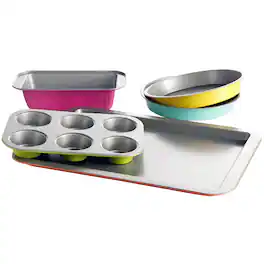 Gibson - Home Color Splash Lyneham 5 pc Carbon Steel Bakeware Set - Assorted