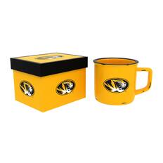 Front. Evergreen Enterprises - Missouri Tigers 14oz. Ceramic Camp Cup with Gift Box - Multicolor.