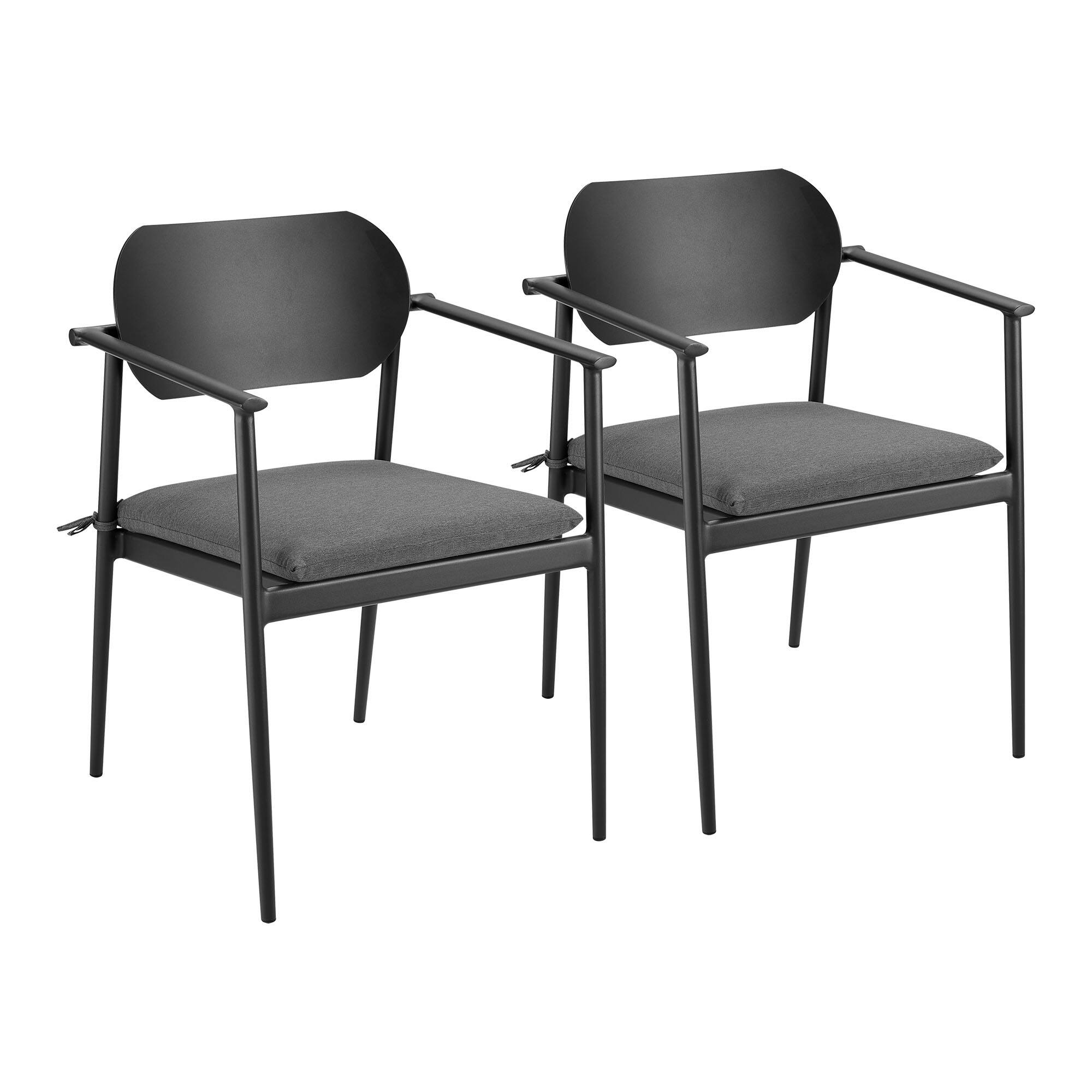 Alt View 2. Modway - Aeris Stackable Outdoor Patio Aluminum Dining Armchair Set of 2 by Modway - Charcoal.