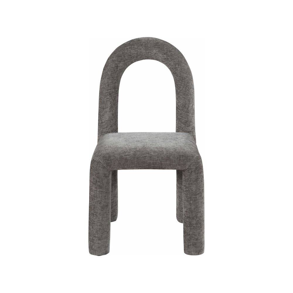 Alt View 2. Meridian Furniture - Amari Grey Chenille Fabric Dining Chair, Set of 2 - Grey.