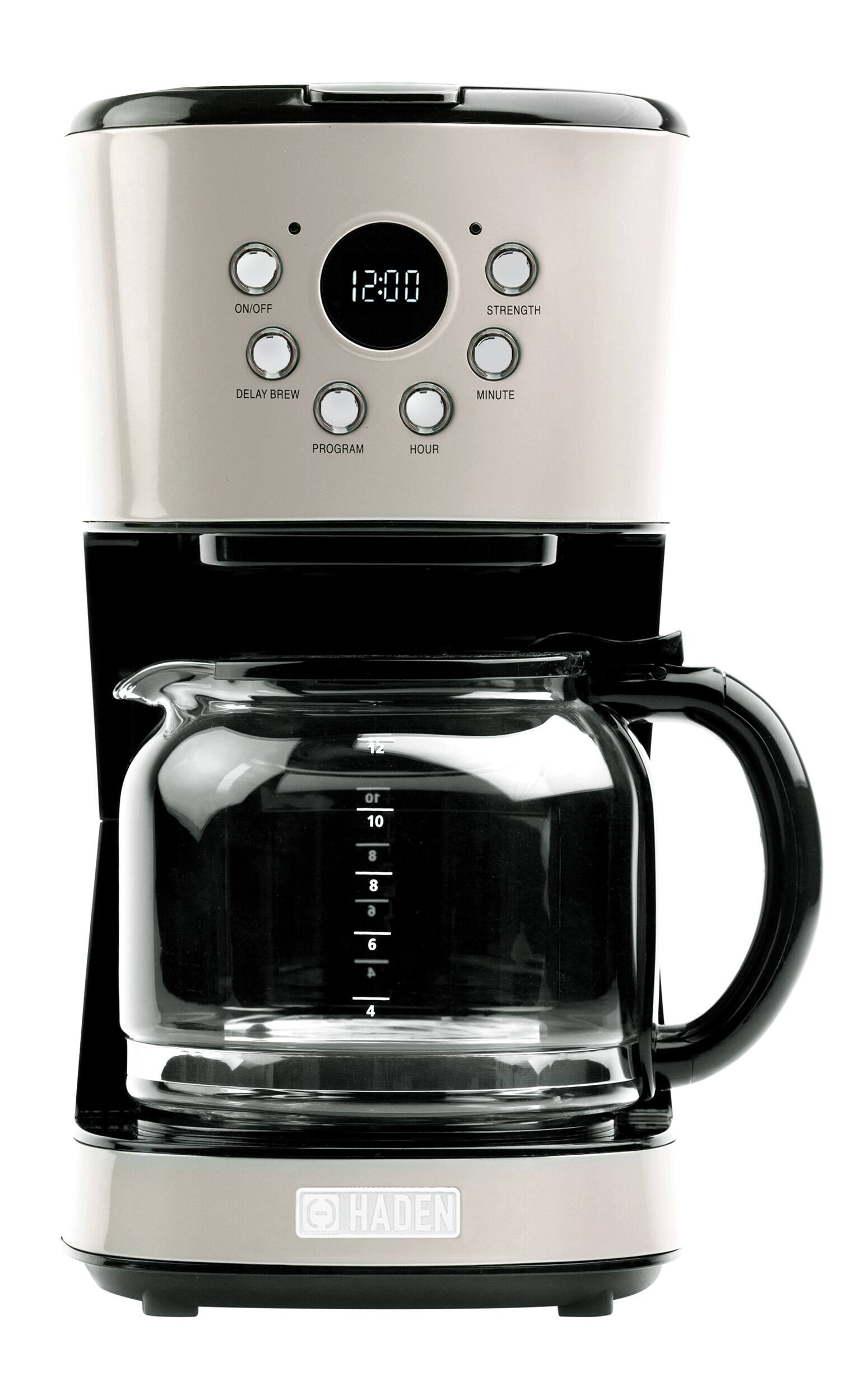 Haden - 12-Cup Programmable Coffee Maker with Strength Control and Timer - Putty