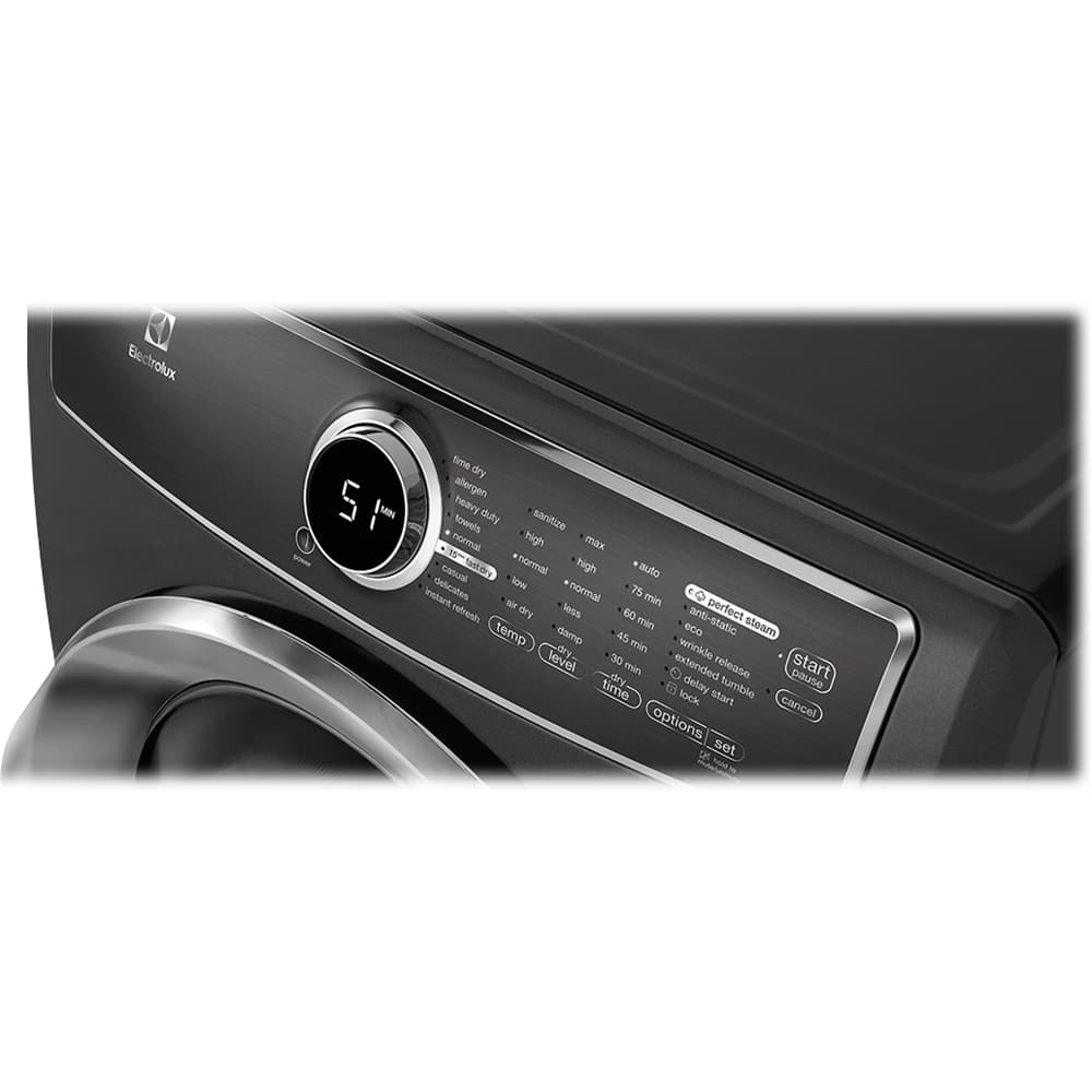 Alt View 11. Electrolux - 8.0 Cu. Ft. 9-Cycle Electric Dryer with Steam - Titanium.