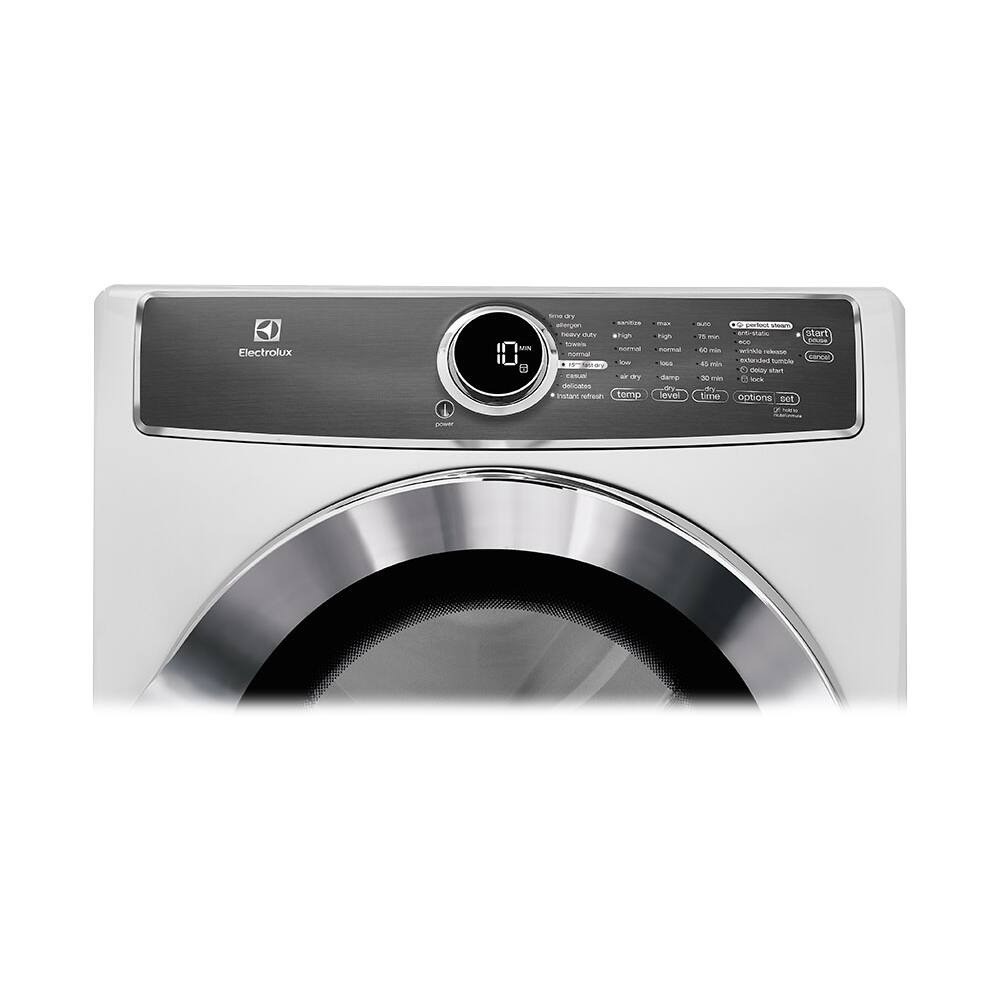 Alt View 11. Electrolux - 8.0 Cu. Ft. 9-Cycle Electric Dryer with Steam - Island White.